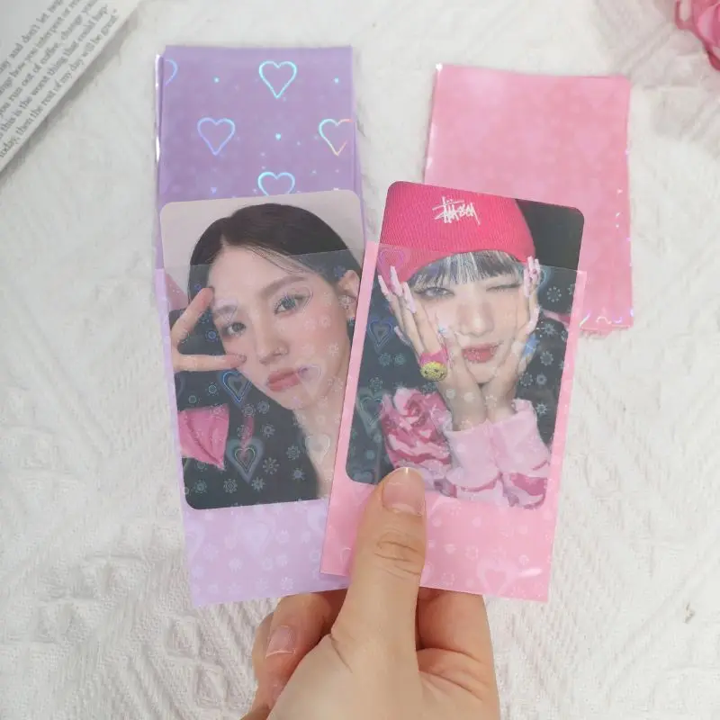 50pcs/pack Colored Ins Toploader Idol Photo Card Holder Photocard Sleeves Photo Anti-scratch Card Protective Case Card Film