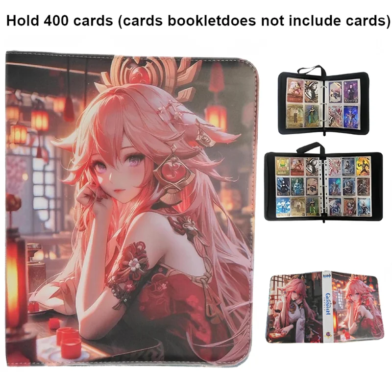 400/900 PCS Anime Genshin Impact Lumine Morax Beelzebul Card Album Map Letter Holder Binder Notebook Card Book Collection Folder