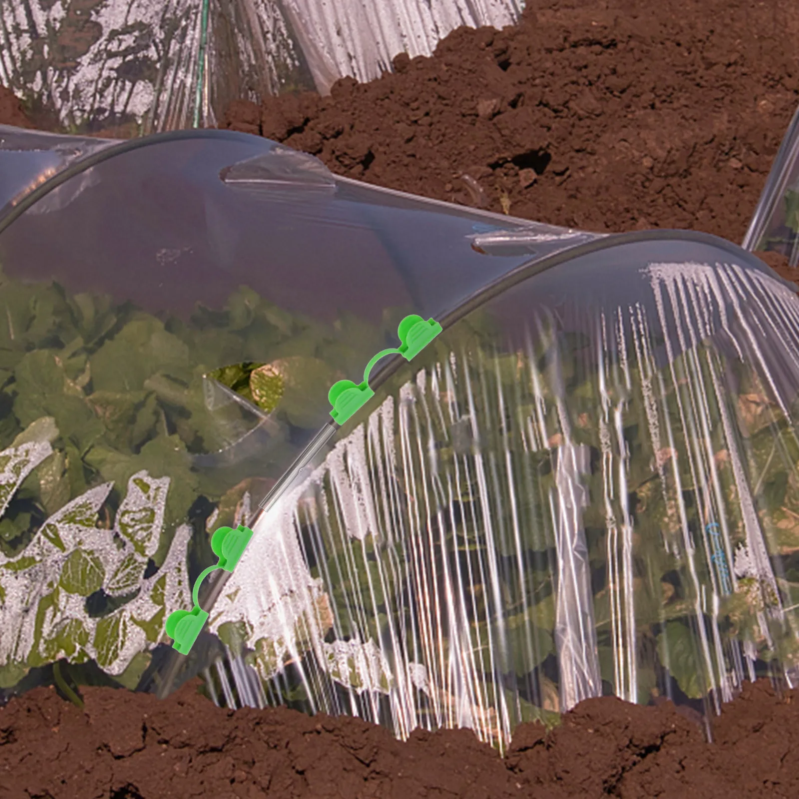 1Set Garden Hoops for Raised Beds Greenhouse Hoop Kit Fiber Construction Arch Shape Easy Setup Garden Tunnel Supports