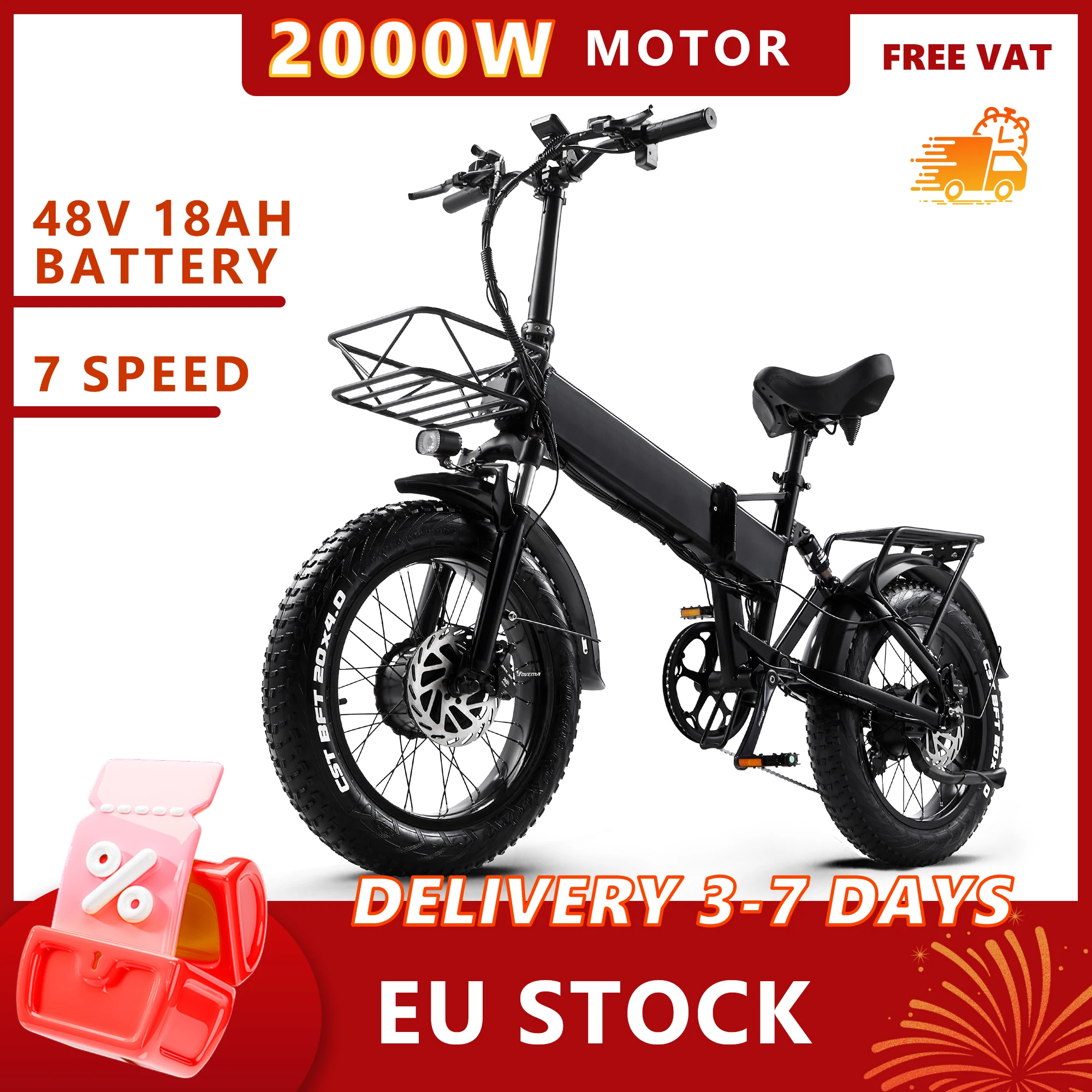 [ Versand aus der EU ] CMACEWHEEL RX20MAX Elektrofahrrad 20" Faltbares Ebike Dual Motor 48V/18Ah