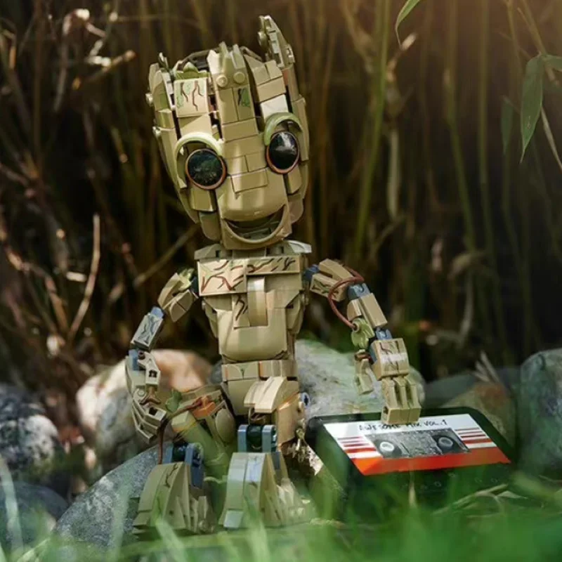 

В наличии I am Groot, строительные кирпичи, украшения для дома, сборка, игрушки для мальчиков и девочек, вечерние шкаф-витрина