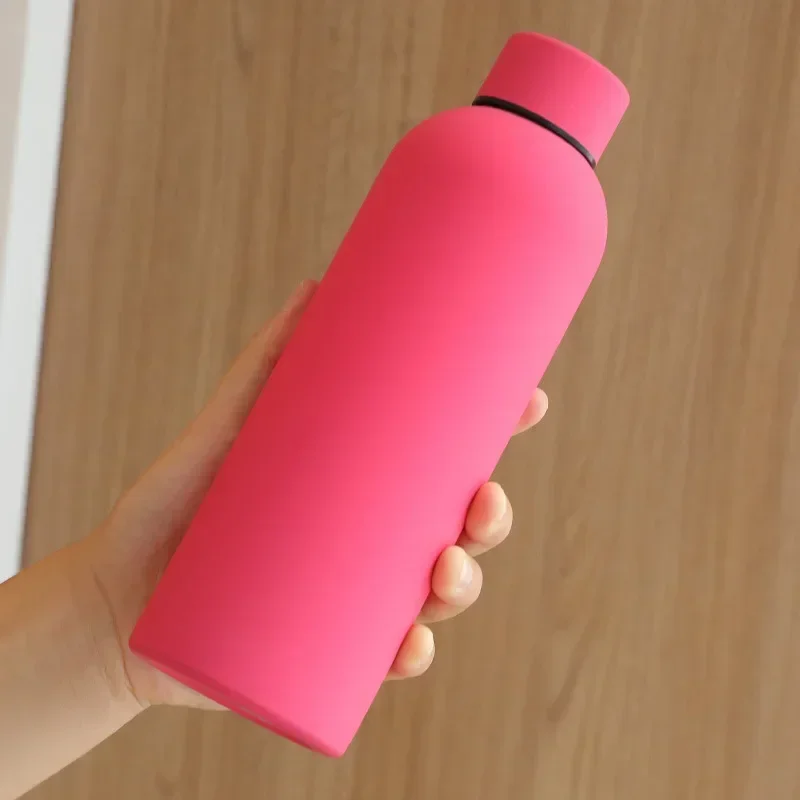 Thermosflasche, Edelstahl, Thermo-Wasserflasche, Tasse, Thermo-Kaffeetasse, isolierter Vakuumbecher, Gummifarbe, Sportkessel