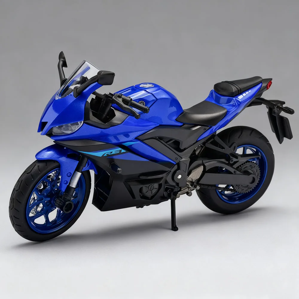 

1:12 R3 Suzuki Hayabusa мотоцикл из сплава, игрушки, литые под давлением модели, резиновые шины со световой музыкой, миниатюрные модели транспортных средств, орнамент