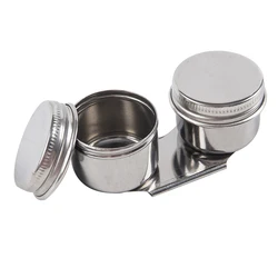 Stainless Steel Oil Painting Double Palette Cup Oil Painting With Lid Portable Oil Paint Container Cups for Acrylic Watercolor
