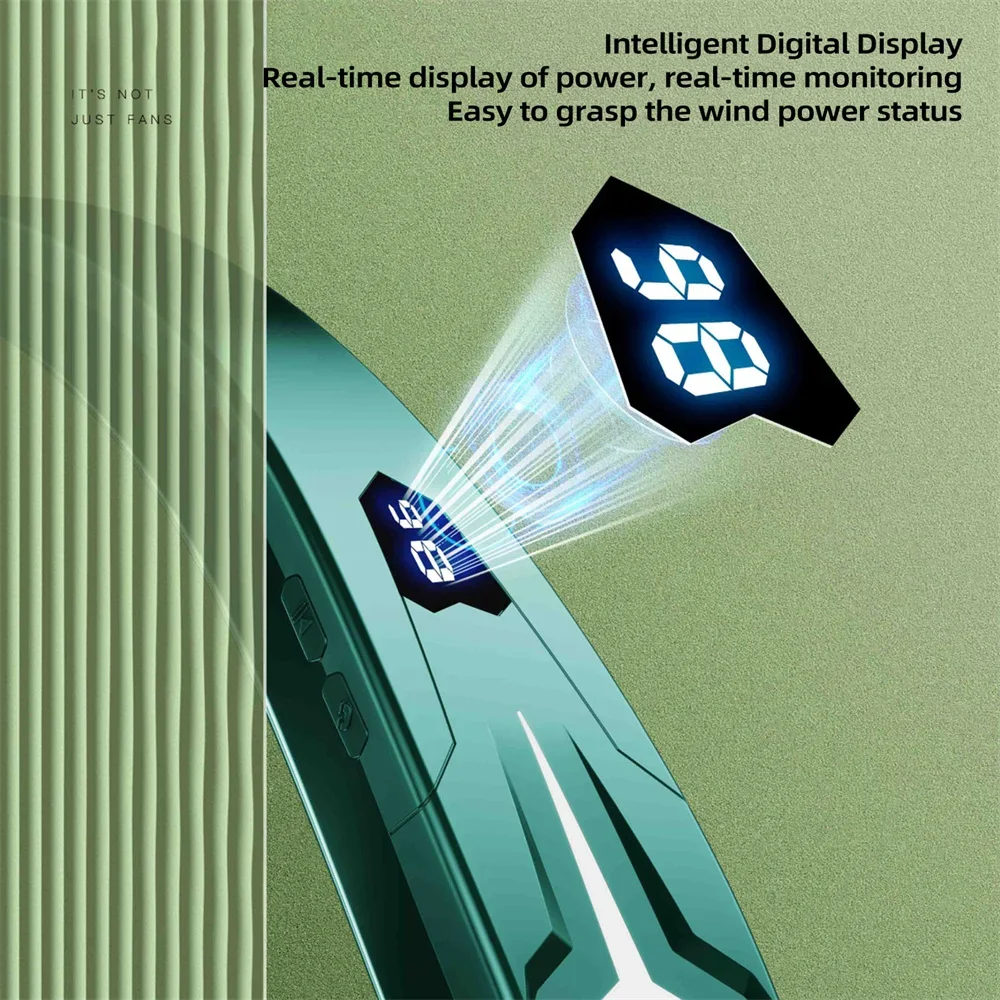 ブルートゥーススピーカー,ポータブルブレードなし,サイレントファン,USBデジタルディスプレイ,電気音楽スピーカー,旅行,屋外,2in 1