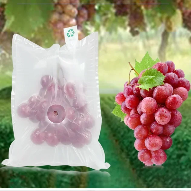 100pcs Fruit Double Layer Inflatable Packaging Bag with Holes Breathable Grape Packaging Anti Squeezing Buffer Bubble Bags