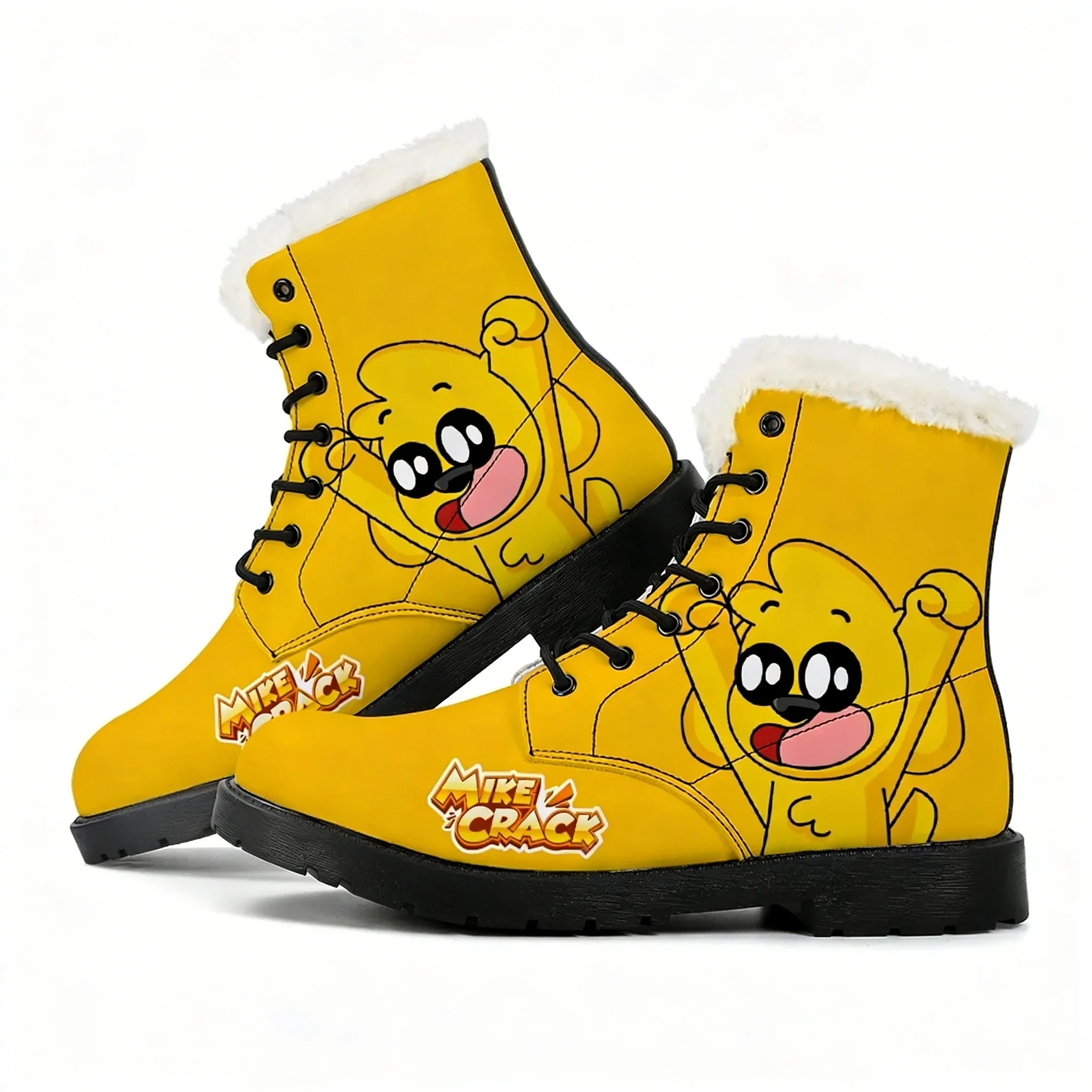 

Mikecrack Plush Boots Man Women Teenager Casual Shoe Outdoor Keep Warm Leather Boot Couple High Quality Cartoon Tailor-made Shoe