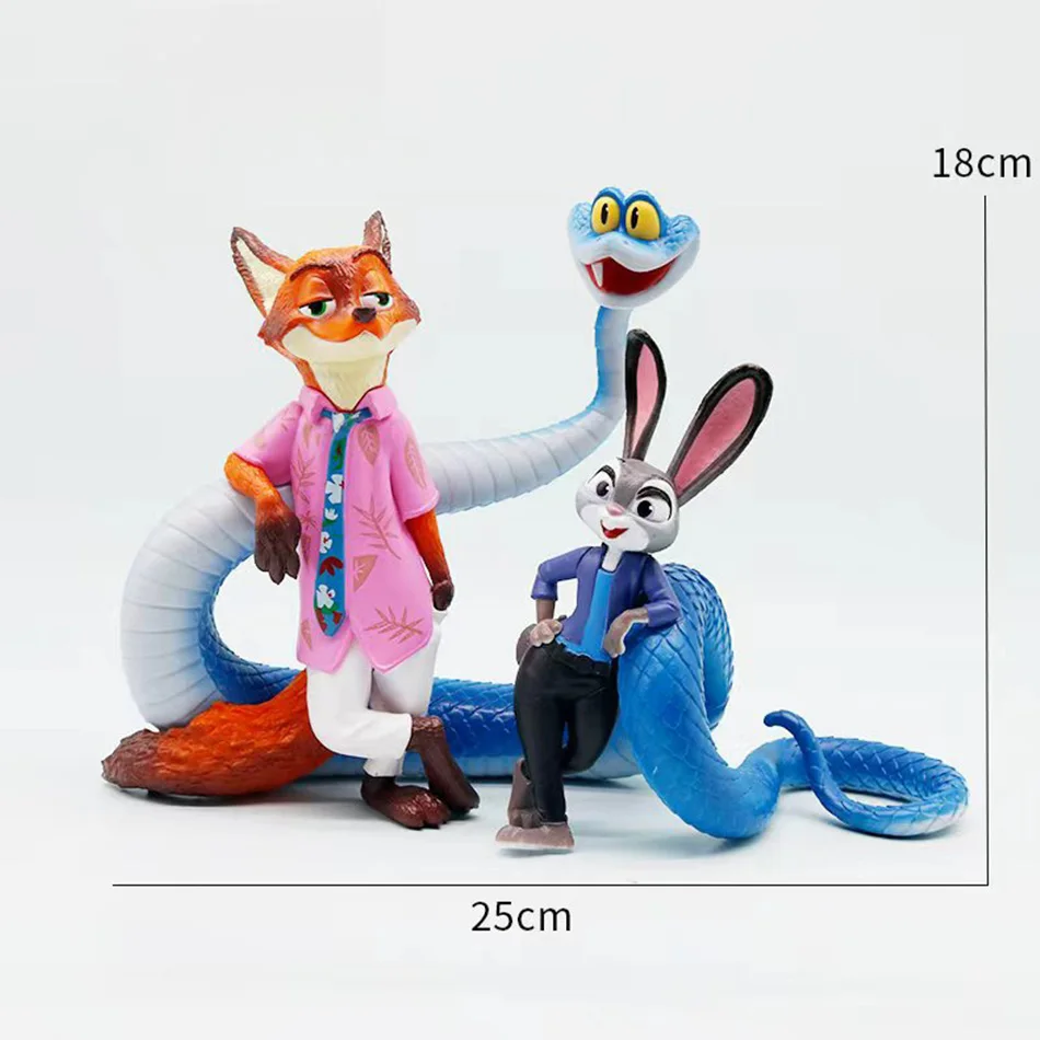 Zootopia Figurki Zwierząt Zestaw Zabawek dla Dzieci Prezent z Judy Hopps i Nickiem Wilde Postacie z Filmu Kolekcja Figur