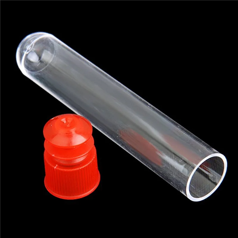 PHFU-60 Pcs Non-Completed Plastic Test Tubes Lab Test Tool With Screw Cap Transparent, 12 X 60Mm