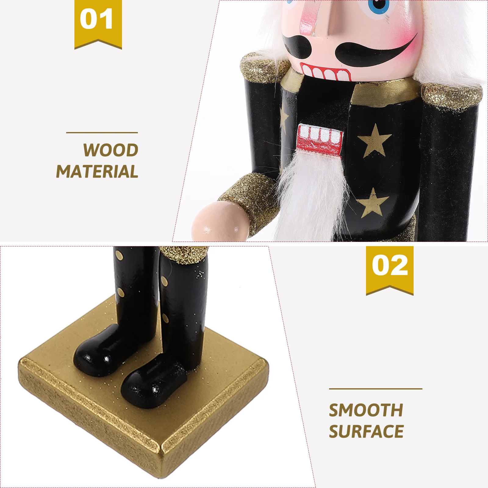 

1pc Wooden Nutcracker Puppet Xmas Table Decoration Christmas Desktop Ornament Holiday Gift Home Decor