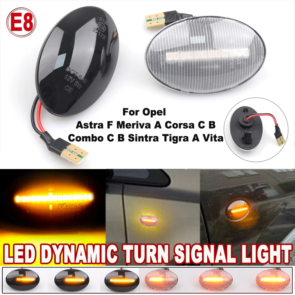 For Opel Corsa B C Astra F Combo B Tigra Sintra Vita Meriva LED Light Car Accessories Side Marker Turn Signal Light