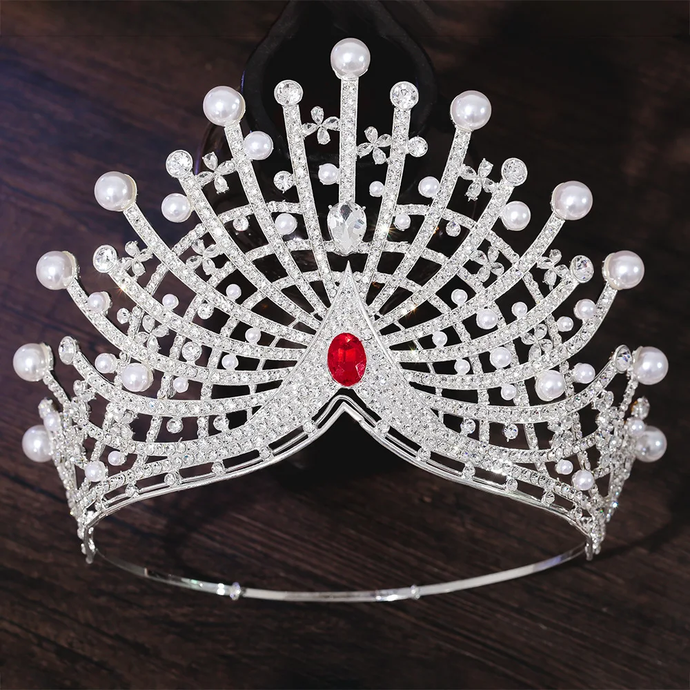 

2025 Thailand Beauty Pageant Crown Hair Accessories Birthday Party Dress Accessories Princess Photography Water Diamond Crown He