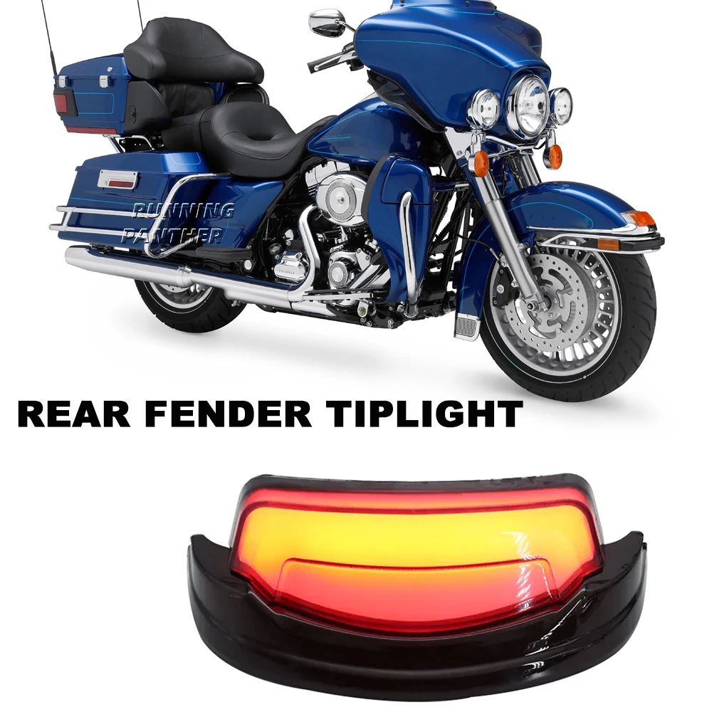 Motorcycle Rear Fender Tip Brake Taillight LED Light For Harley Touring Electra Glide Road King FLHTC FLHTCU FLHTK 2009-later