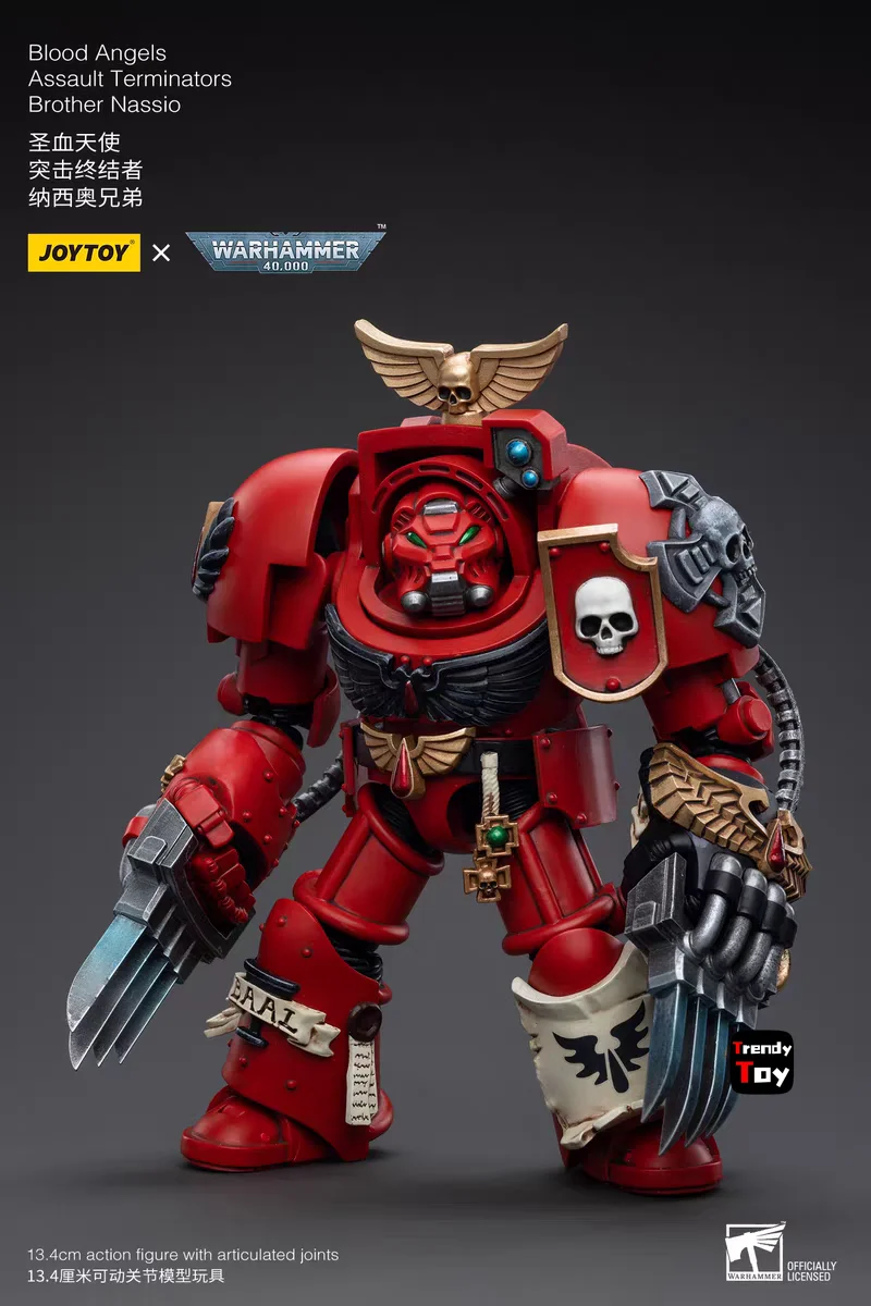 【JOYTOY】Warhammer 40K Blood Angels Terminadores de asalto Hermano Nassio 1/18 Modelos de figuras de acción