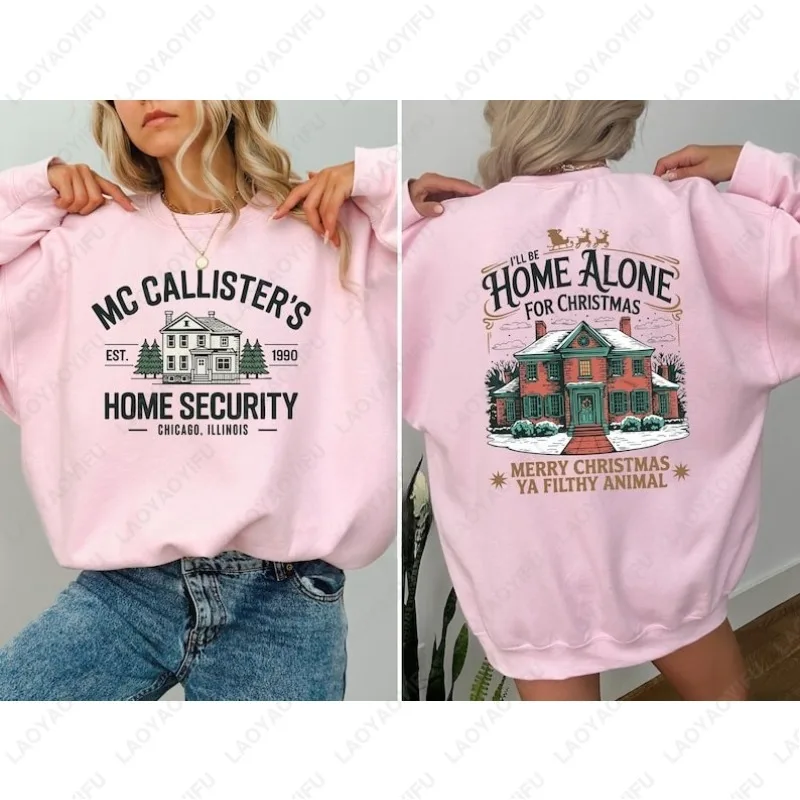 McCallister Home Security Christmas Men Women Pullover Funny Home Alone Movie Sweatshirt Holiday Party Festival Unisex Hoodie