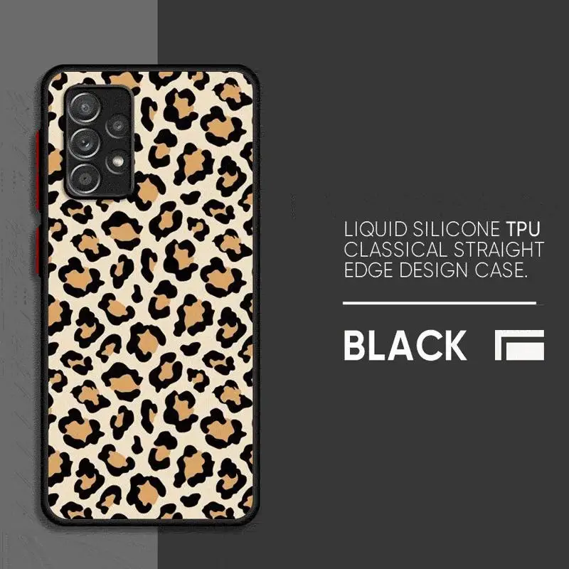 Ins Creative Leopard Print Phone Case for Samsung Galaxy A12 A13 A14 A22 A23 A24 A32 A33 A34 A52 A53 A54 A72 A73 5G Matte Cover