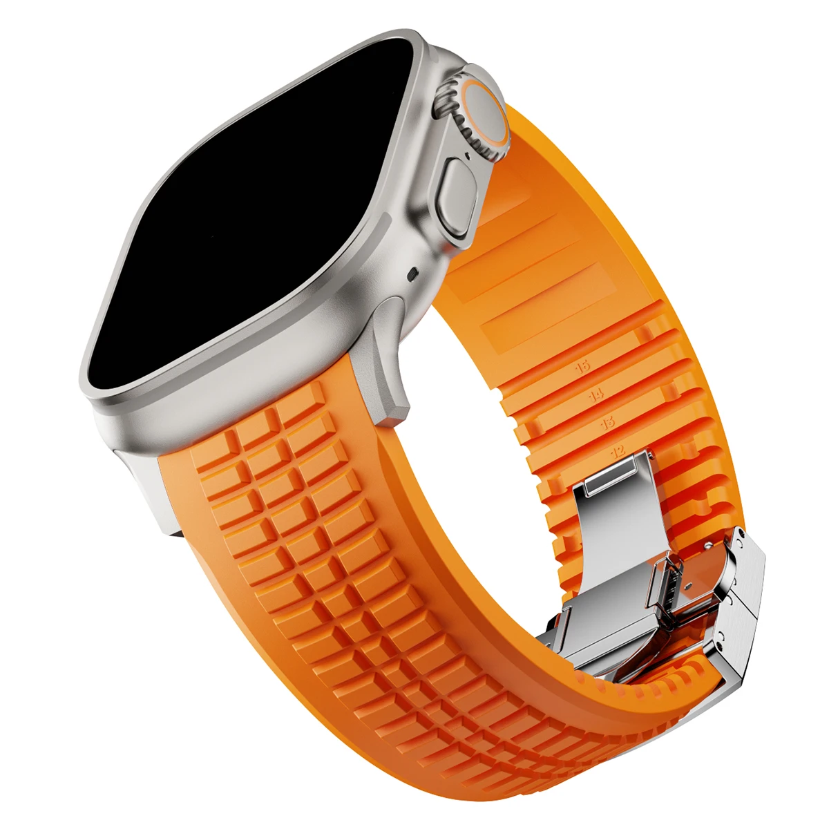 Sport-Silikonarmband für Apple Watch Ultra 2, 49 mm, 46 mm, 45 mm, 44 mm, luxuriöses Metallarmband für iWatch-Serie 10, 9, 8, 7, 6, 5, 4 Se-Armband