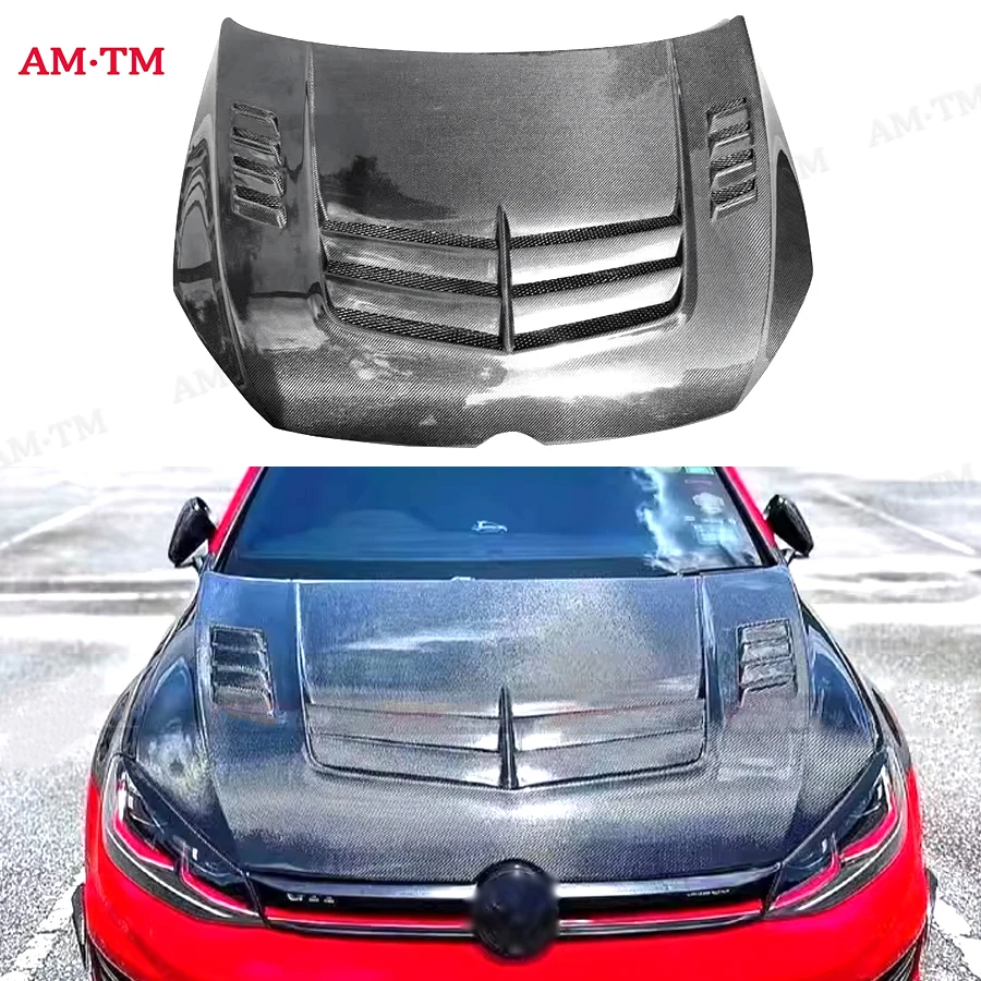 

For Volkswagen Golf 7 7.5 2014-2021 Car Front Bumper Engine Cover Hood Bonnet Vent Carbon Fiber Parts Upgrade Body kits