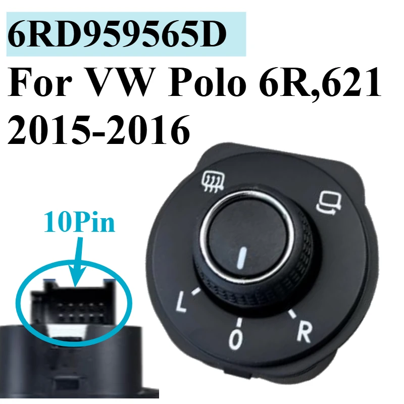 For VW Polo 6R 621 Car Rearview Mirror Fold Motor Control Button Electric Switch Regulator Repair With Folding Heating 2015 2016