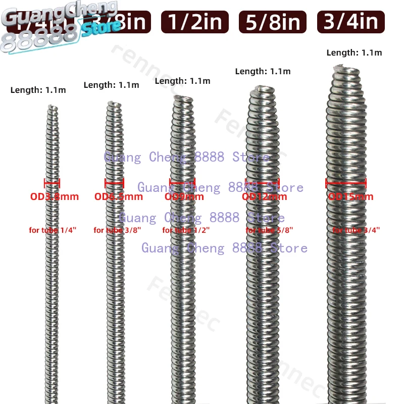Internal Copper Pipe Bending Spring for Air Condition Steel Manual Pipeline Spring Tube Bending Tool 2/3/4/5/6 Points 6-19mm