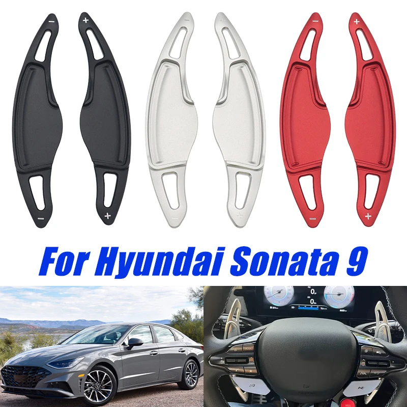 Aluminum Steering Wheel Shift Paddle Paddle Shifter Extension for Hyundai Sonata TA LF N Line Tucson Gear Shifter DSG Stickers