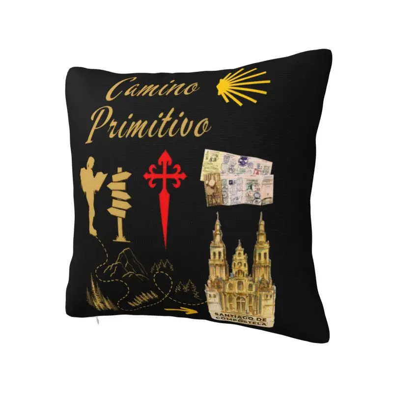 Modern Buen Camino De Santiago Throw Pillow Covers Decoration 3D Printed El Camino Sofa Cushion Cover Polyester Cozy Pillowslip