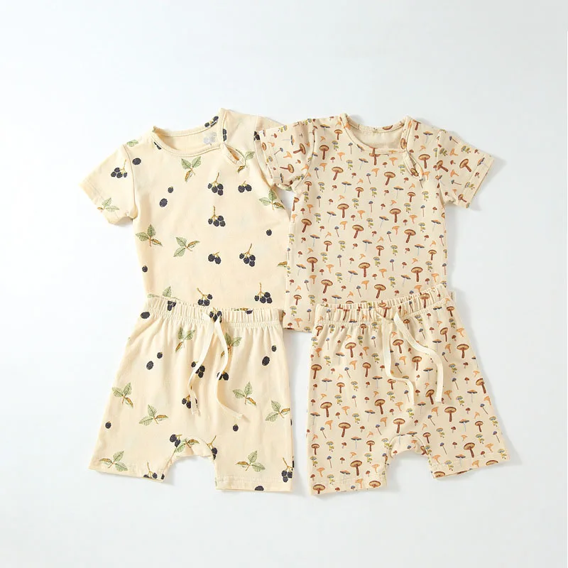 6-36M Newborn Toddler Kid Baby Boy Girls Clothes set Summer Pring Short Sleeve Top Shorts set Cute Sweet Cotton 2pcs Outfits set