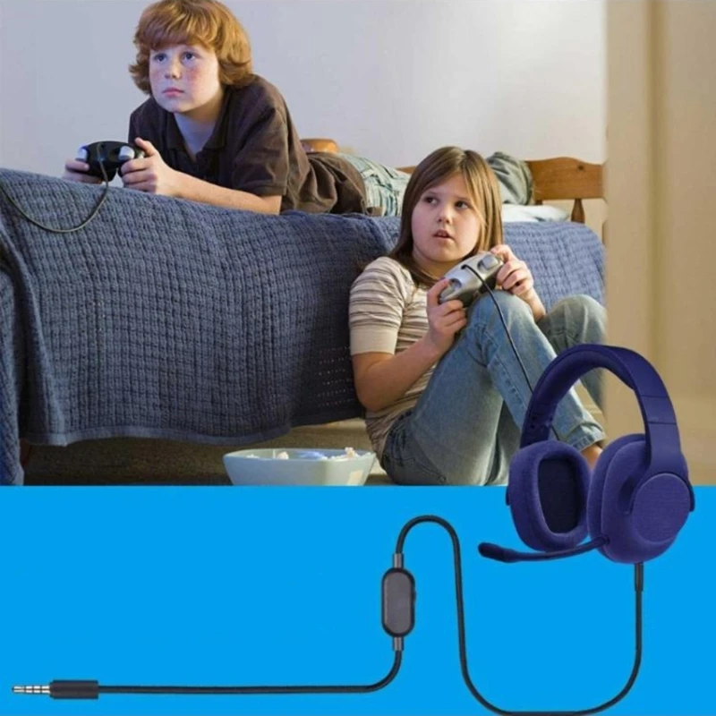 Práctico cable repuesto para auriculares para juegos G433/G233, cable control volumen 448F