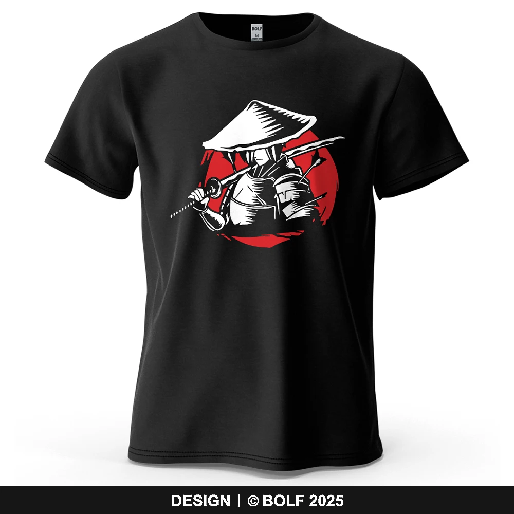 Samurai Cooles bedrucktes Herren-T-Shirt aus 100 % Baumwolle, übergroße traditionelle Grafik-T-Shirts für Damen, Tops, T-Shirts, lässige Streetwear