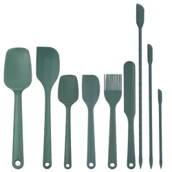 Ensemble de spatules antiadhésives en silicone, ustensiles de cuisson de qualité alimentaire, spatules à degrés de chaleur, outils de cuisson essentiels de cuisine, 6/9 pièces