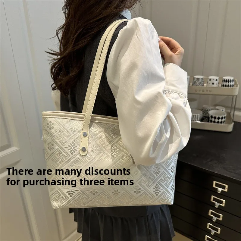 

3pcs Fashionable student commuting tote bag for women, versatile casual bag, lightweight with large capacity, shoulder bag