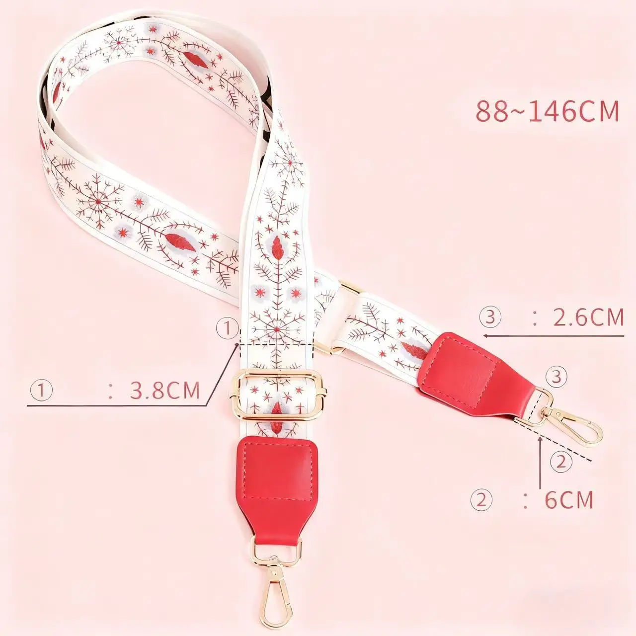 New Ethnic Style Crossbody Shoulder Strap Casual Transformation Replacement Strap Adjustable Shoulder Bag Parts Accessories