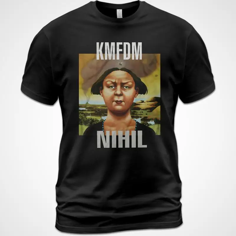 Camiseta de algodón Kmfdm Nihil álbum Sascha Konietzko Lucia Cifarelli Andy Selway