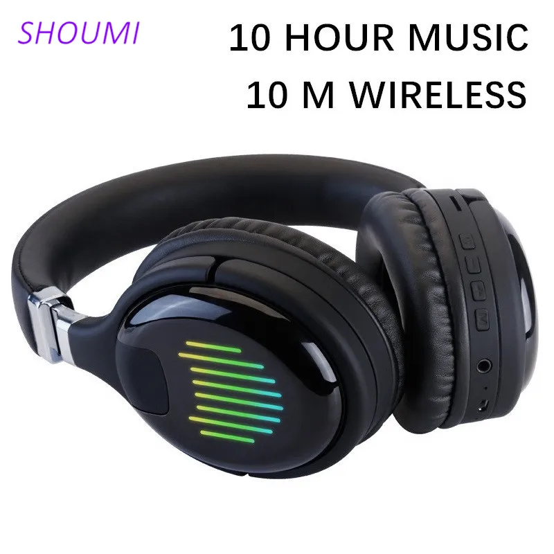 Wireless Headphones Bluetooth Earphone 10 Hour Music Headset Foldable Support TF SD-Card Playback with Microphone for Music Game