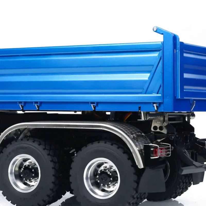 1:14 LESU 6x6 3軸RC油圧ダンプトラックDIY塗装済み完成品ラジコン3方向ティッパー車ライトサウンド車両玩具