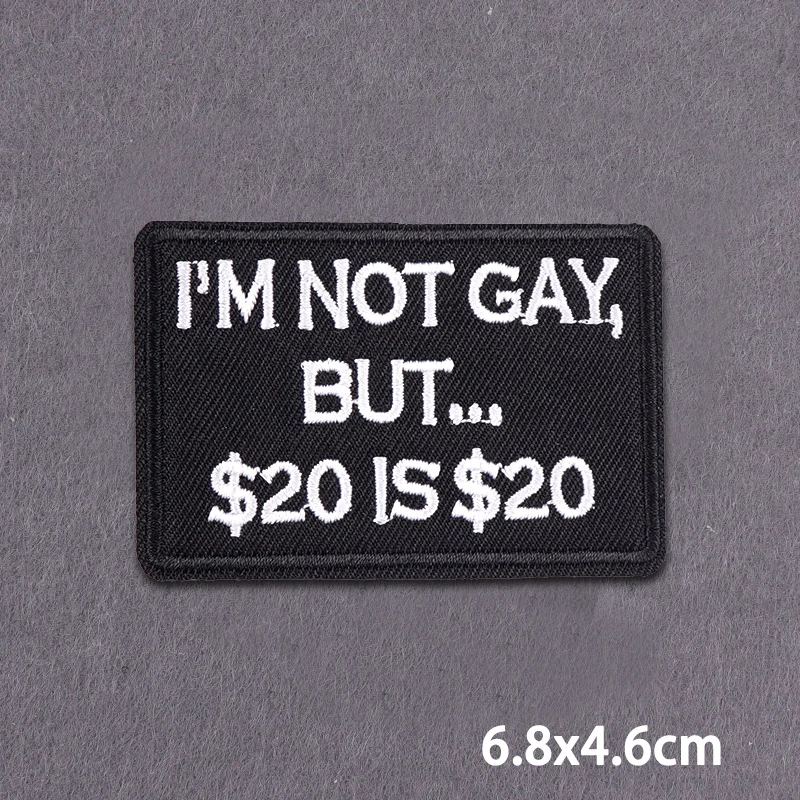 Schwarzer Aufnäher mit Slogan zum Aufbügeln für Kleidung, DIY-Stickerei-Applikation, Bügelbare Aufnäher, DIY-Bügelsticker, Abzeichen – Detail 4