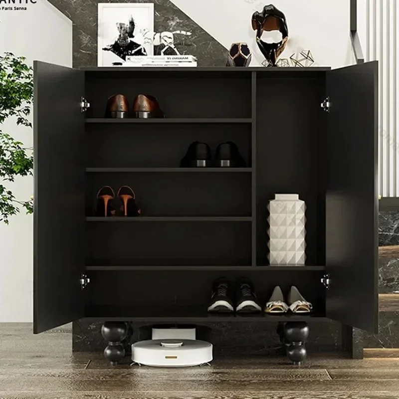

Designer Wooden Shoe Cabinet Cupboard Italian Entryway Storage Shoe Rack Living Room Single Euble De Rangement Trendy Furniture