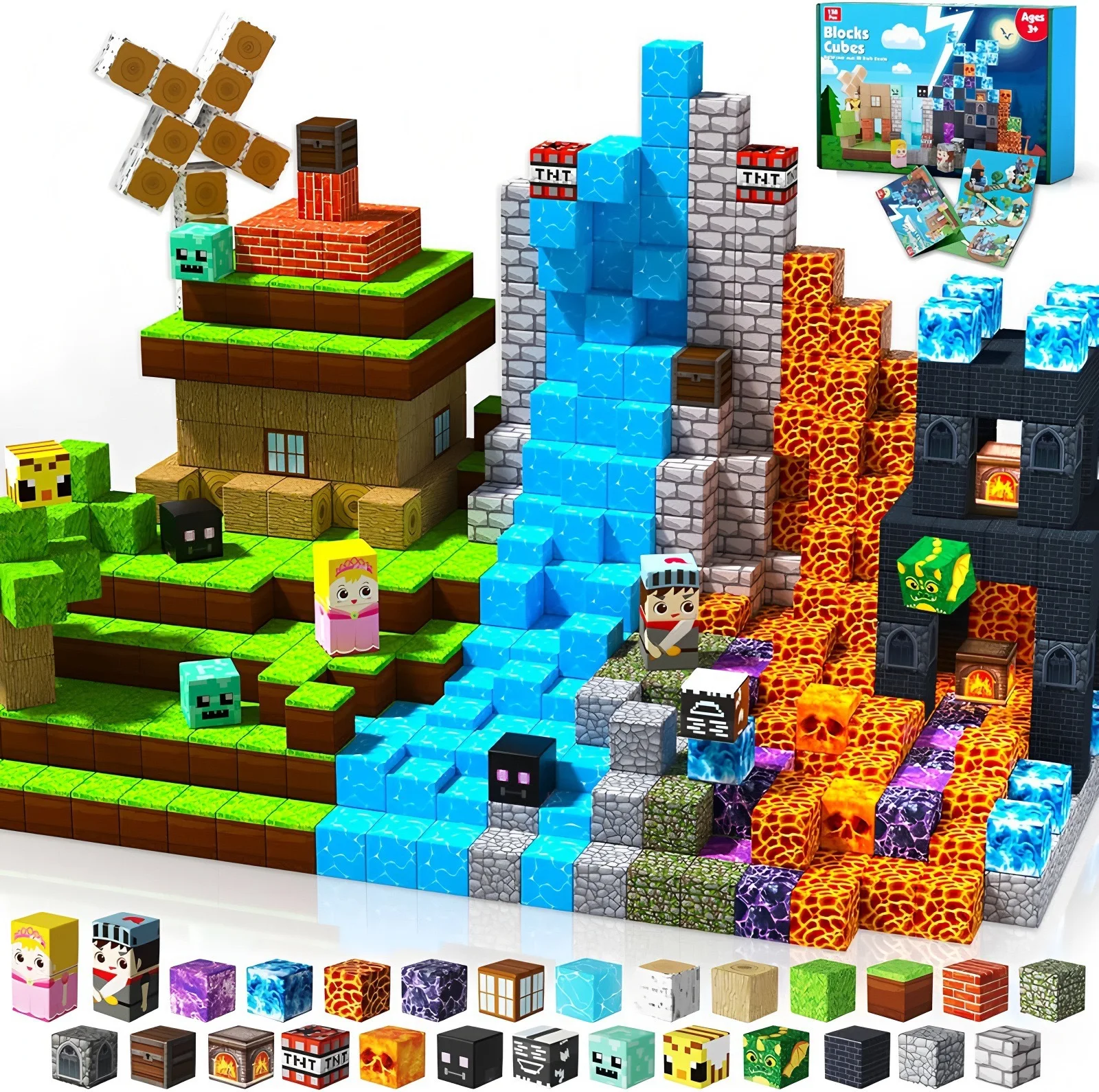 บล็อกแม่เหล็ก STEM Montessori - ชุดสร้างฐานทัพทหารสำหรับเด็ก ของเล่นเสริมพัฒนาการ ของขวัญคริสต์มาส