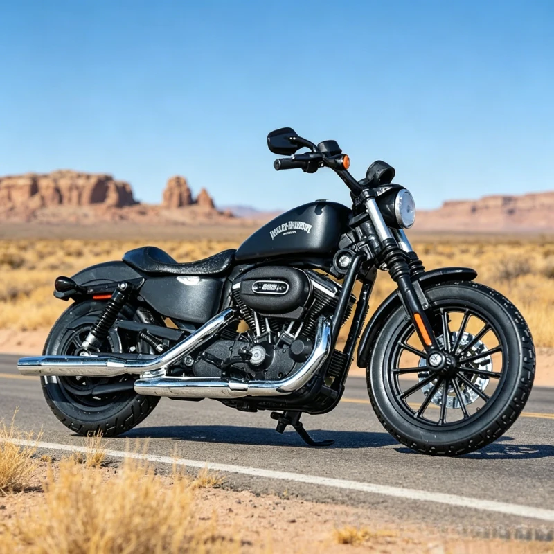 

2026 New Matte Black Harley Sportster Iron 883 Diecast Motorcycle - The Perfect Gift for Harley Lovers & Collectors