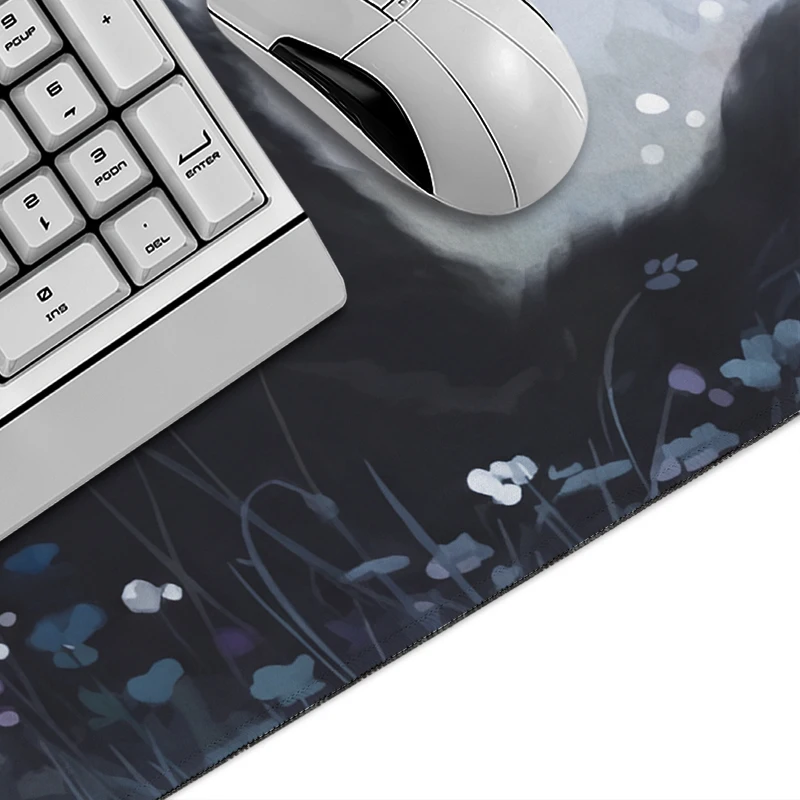 Mouse Pad Snowy Night Black Cat Gaming printon demand Large Mousepad XXL Playmat Office Accessories Desktop Mouse Pad Mice Pad