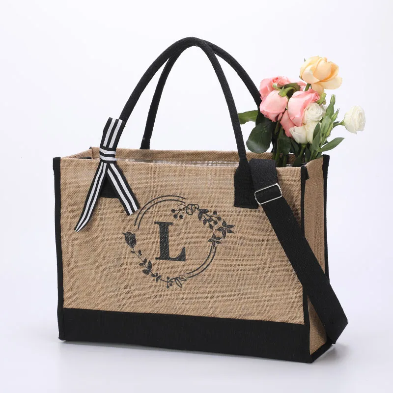 

This is a large-capacity crossbody handbag for both men and women, featuring jute tote bags