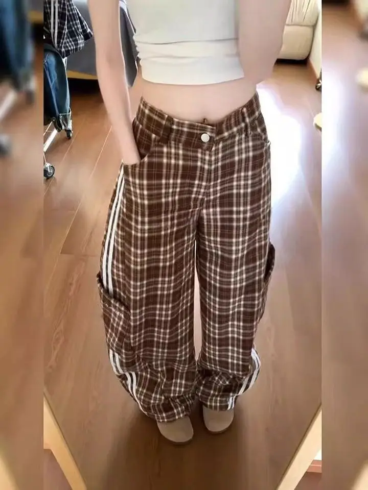 

[Vibe] American Retro Striped Workwear Pants Spring 2025 New Long Trousers Floor-Length Vintage Style Early Spring Arrival