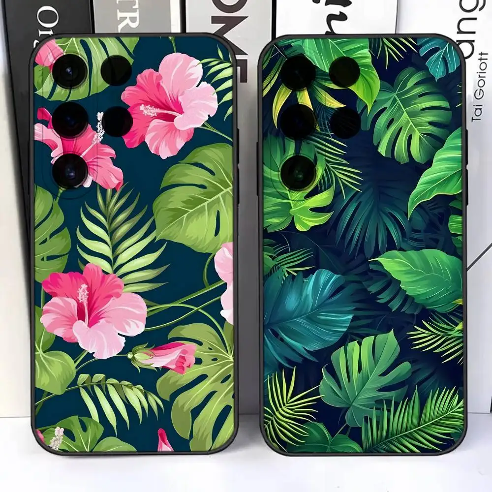 

Tropical Plam Trees Leaves Phone Case For Samsung S25,S24,Ultra,S20,S30,Plus,S22,S23,Ultra,Plus,5G Slim Fit Dustproof