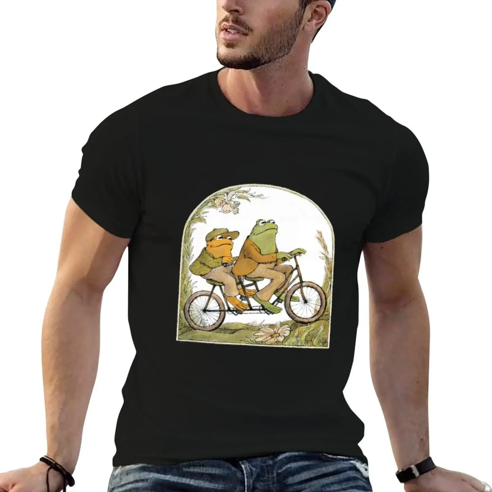 Frog and Toad on a bike (Frog and Toad Book) T-Shirt vintage baggy shirts mens workout shirts