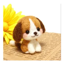 Creative adult handcrafted puppy Beagle wool needlepoint kit  wool felt needle felting decoration craft needlecraft DIY