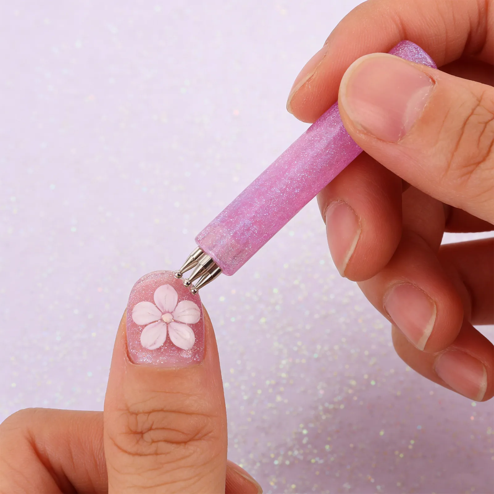 

2Pcs Flower Nail Art Dotting Pen Petal Design Manicure Painting Tool Versatile Style Lightweight Comfortable Nail Art Flower