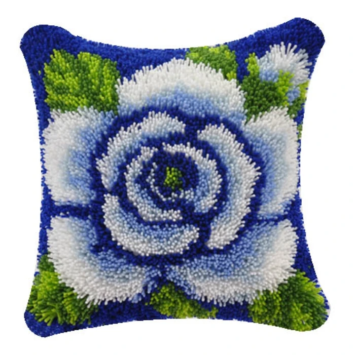 Flowers Plants Series Latch Hook Kit Butterfly Handmade Embroidery Pillow 3D Segment Embroidery Pillow Wool Handcraft Supplies view 3