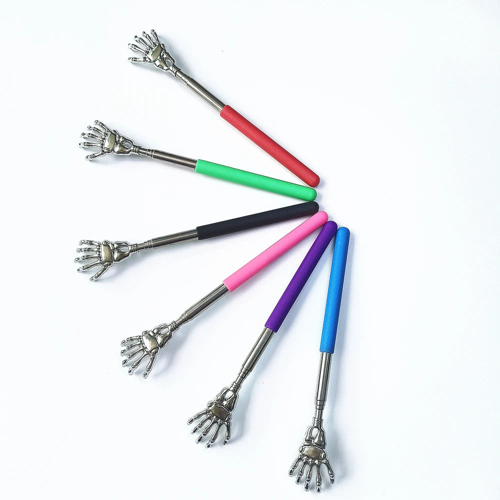 الفولاذ المقاوم للصدأ الظهر هرش تلسكوبي خدش مدلك قابلة للتمديد حكة منتجات صحية سعيدة Hackle الحرف اليدوية الحيوانات الأليفة