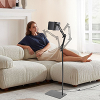 Tablet Floor Stand 360° Rotatable Floor Holder Universal Tablet Phone Bracket Non-slip Phone Rack for Home Gym Kitchen