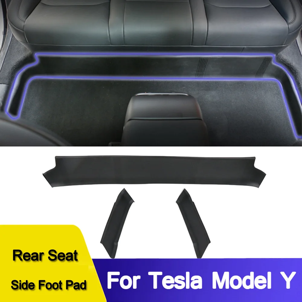 Second row Seat Side Foot Pad For Tesla Model Y Anti Kick Pad Rear Seat Side Protection Mat Cover Interior Accessories